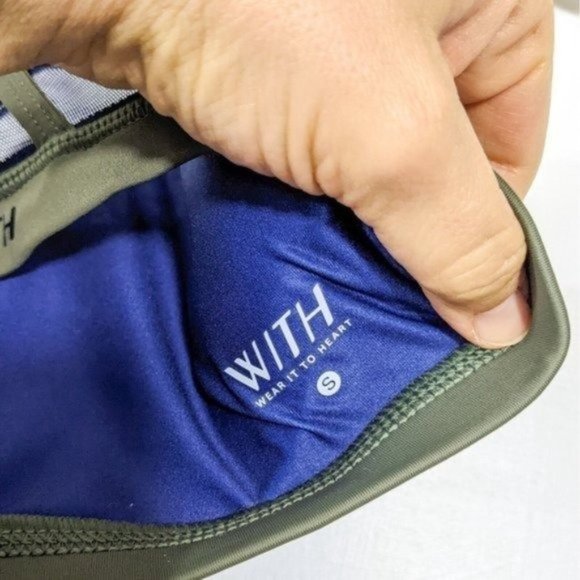 WEAR IT TO HEART Women's NWT Navy/Green Strappy Sports Bra Small - Picture 5 of 8